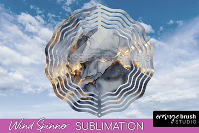 Marble Wind Spinner - Marble Texture Spinner Sublimation Sublimation OrangeBrushStudio 