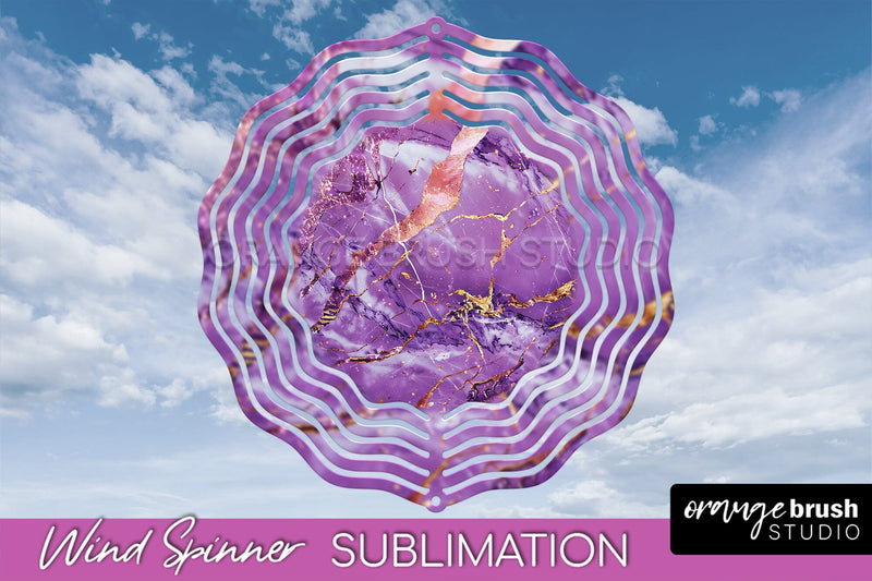 Marble Wind Spinner - Marble Texture Spinner Sublimation Sublimation OrangeBrushStudio 