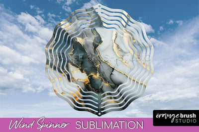 Marble Wind Spinner - Marble Texture Spinner Sublimation Sublimation OrangeBrushStudio 