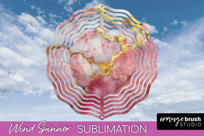Marble Wind Spinner - Marble Texture Spinner Sublimation Sublimation OrangeBrushStudio 