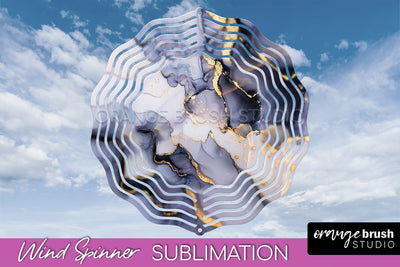 Marble Wind Spinner - Marble Texture Spinner Sublimation Sublimation OrangeBrushStudio 