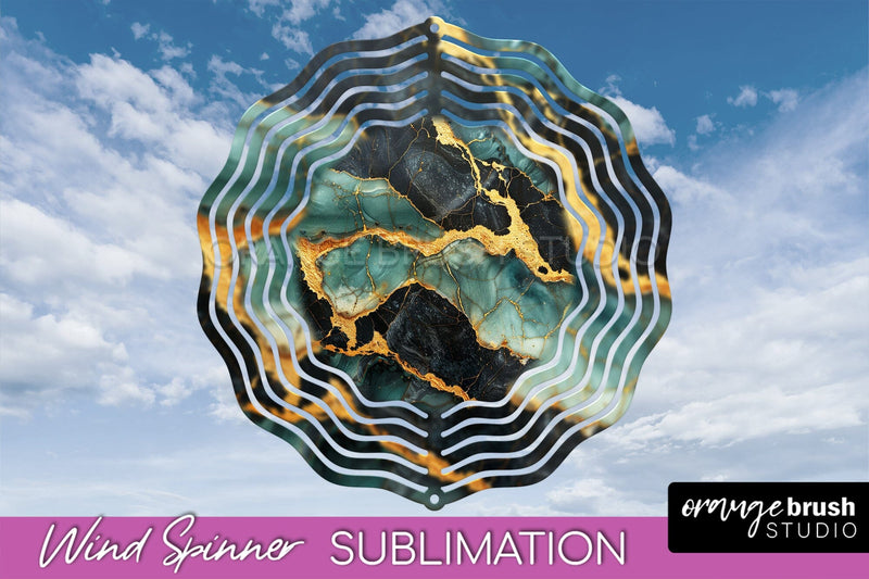 Marble Wind Spinner - Marble Texture Spinner Sublimation Sublimation OrangeBrushStudio 