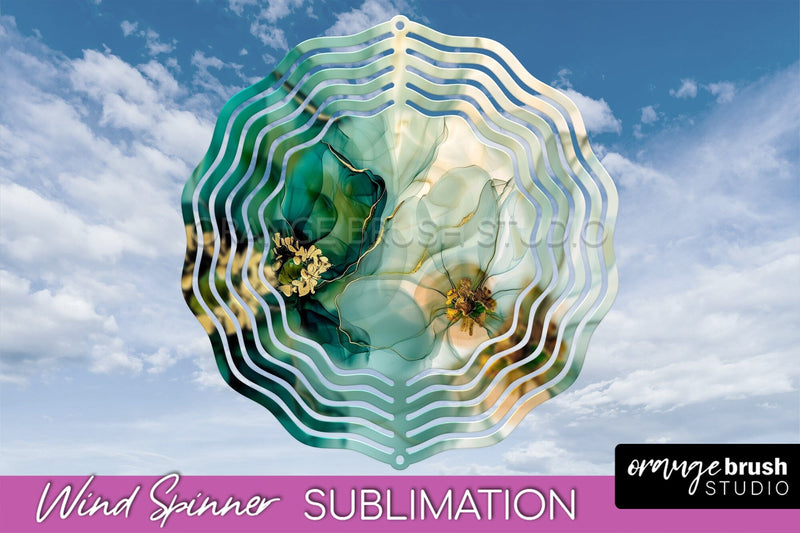 Marble Wind Spinner - Marble Texture Spinner Sublimation Sublimation OrangeBrushStudio 
