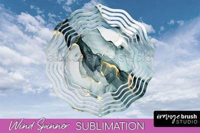 Marble Wind Spinner - Marble Texture Spinner Sublimation Sublimation OrangeBrushStudio 