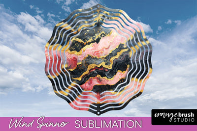 Marble Wind Spinner - Marble Texture Spinner Sublimation Sublimation OrangeBrushStudio 
