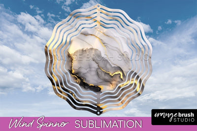 Marble Wind Spinner - Marble Texture Spinner Sublimation Sublimation OrangeBrushStudio 