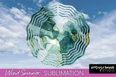 Marble Wind Spinner - Marble Texture Spinner Sublimation Sublimation OrangeBrushStudio 