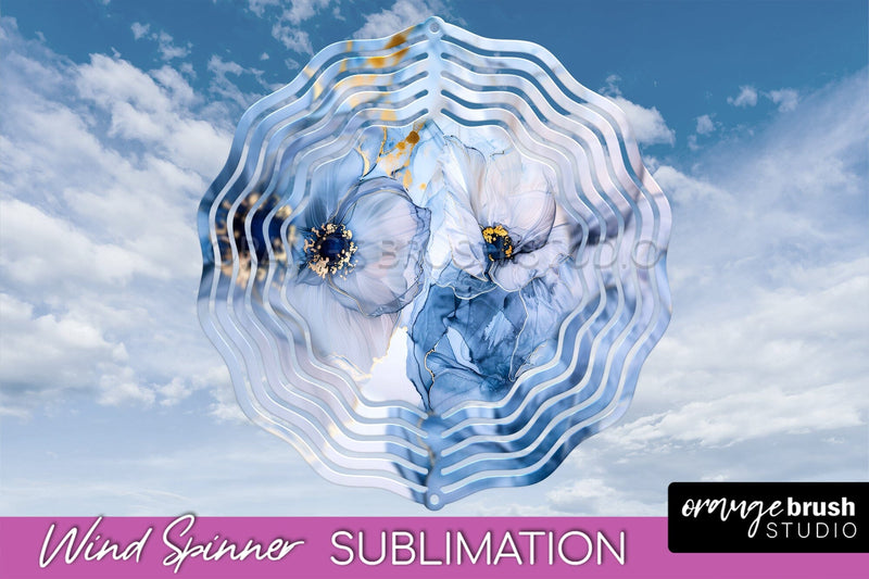 Marble Wind Spinner - Marble Texture Spinner Sublimation Sublimation OrangeBrushStudio 