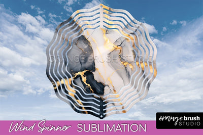 Marble Wind Spinner - Marble Texture Spinner Sublimation Sublimation OrangeBrushStudio 