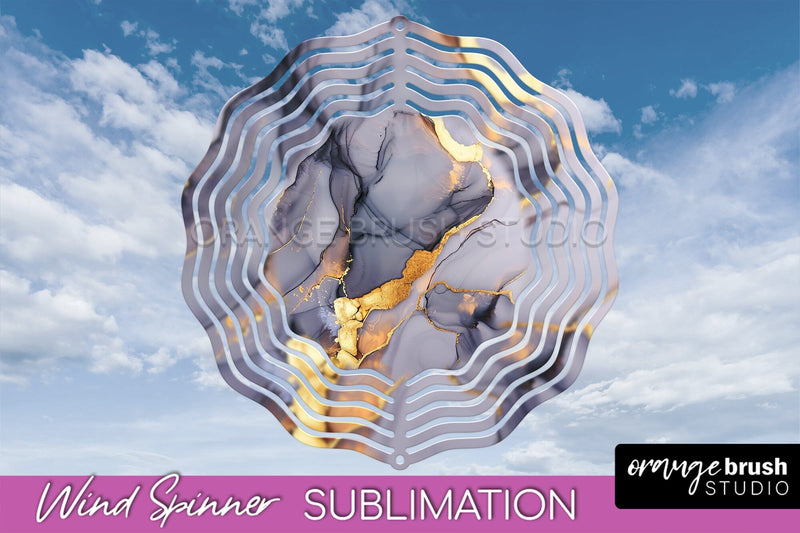 Marble Wind Spinner - Marble Texture Spinner Sublimation Sublimation OrangeBrushStudio 