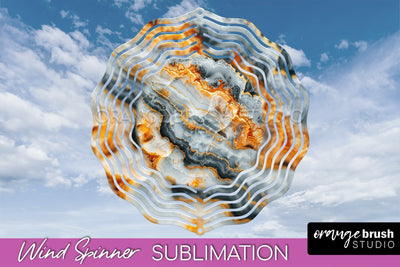 Marble Wind Spinner - Marble Texture Spinner Sublimation Sublimation OrangeBrushStudio 