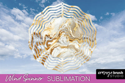 Marble Wind Spinner - Marble Texture Spinner Sublimation Sublimation OrangeBrushStudio 