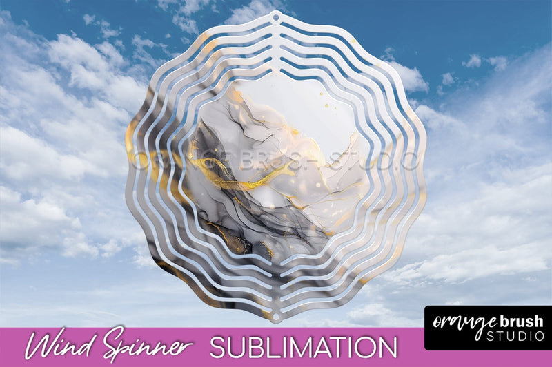 Marble Wind Spinner - Marble Texture Spinner Sublimation Sublimation OrangeBrushStudio 