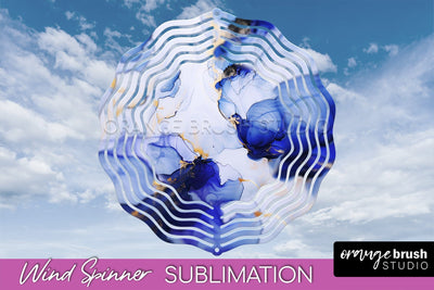 Marble Wind Spinner - Marble Texture Spinner Sublimation Sublimation OrangeBrushStudio 