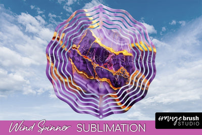 Marble Wind Spinner - Marble Texture Spinner Sublimation Sublimation OrangeBrushStudio 