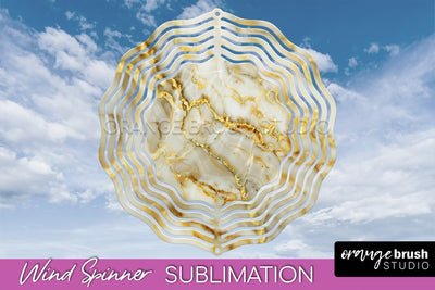 Marble Wind Spinner - Marble Texture Spinner Sublimation Sublimation OrangeBrushStudio 