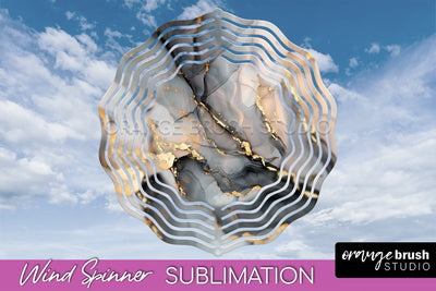 Marble Wind Spinner - Marble Texture Spinner Sublimation Sublimation OrangeBrushStudio 