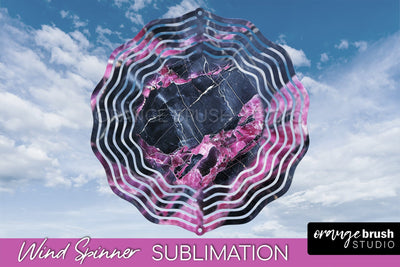 Marble Wind Spinner - Marble Texture Spinner Sublimation Sublimation OrangeBrushStudio 