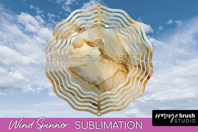 Marble Wind Spinner - Marble Texture Spinner Sublimation Sublimation OrangeBrushStudio 