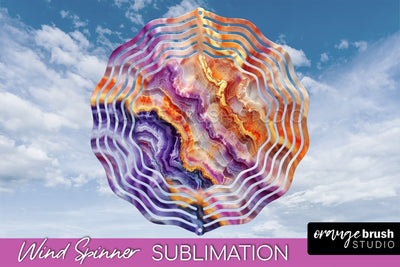 Marble Wind Spinner - Marble Texture Spinner Sublimation Sublimation OrangeBrushStudio 