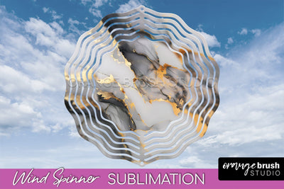 Marble Wind Spinner - Marble Texture Spinner Sublimation Sublimation OrangeBrushStudio 