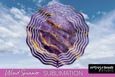 Marble Wind Spinner - Marble Texture Spinner Sublimation Sublimation OrangeBrushStudio 