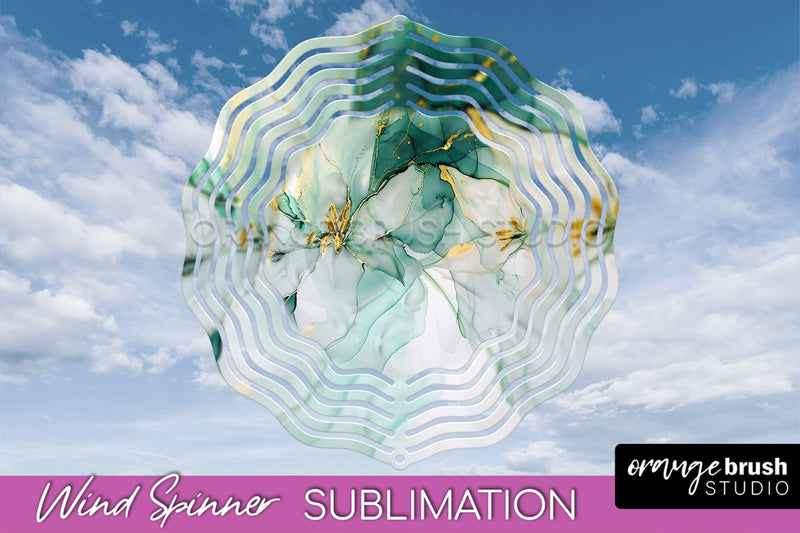 Marble Wind Spinner - Marble Texture Spinner Sublimation Sublimation OrangeBrushStudio 