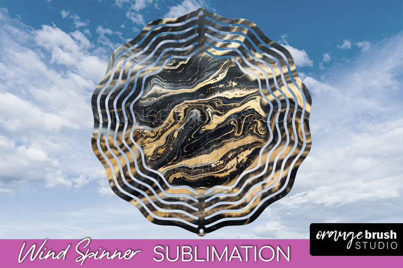 Marble Wind Spinner - Marble Texture Spinner Sublimation Sublimation OrangeBrushStudio 