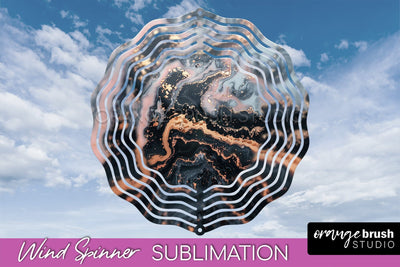Marble Wind Spinner - Marble Texture Spinner Sublimation Sublimation OrangeBrushStudio 