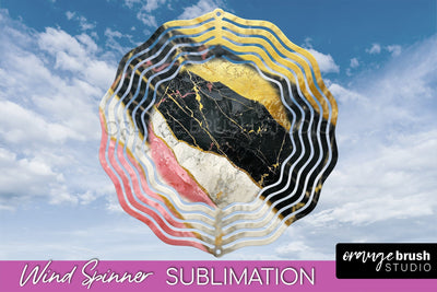 Marble Wind Spinner - Marble Texture Spinner Sublimation Sublimation OrangeBrushStudio 