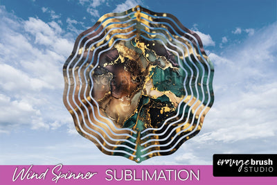 Marble Wind Spinner - Marble Texture Spinner Sublimation Sublimation OrangeBrushStudio 