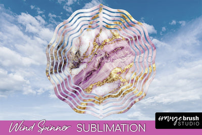 Marble Wind Spinner - Marble Texture Spinner Sublimation Sublimation OrangeBrushStudio 