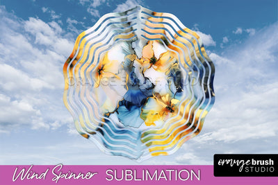 Marble Wind Spinner - Marble Texture Spinner Sublimation Sublimation OrangeBrushStudio 