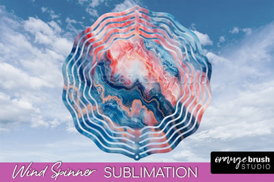 Marble Wind Spinner - Marble Texture Spinner Sublimation Sublimation OrangeBrushStudio 
