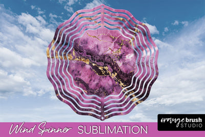 Marble Wind Spinner - Marble Texture Spinner Sublimation Sublimation OrangeBrushStudio 