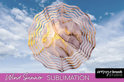 Marble Wind Spinner - Marble Texture Spinner Sublimation Sublimation OrangeBrushStudio 