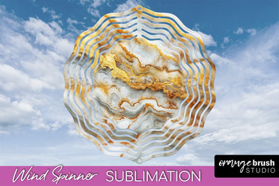 Marble Wind Spinner - Marble Texture Spinner Sublimation Sublimation OrangeBrushStudio 