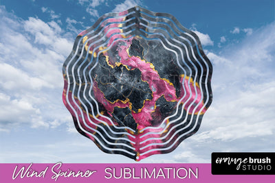Marble Wind Spinner - Marble Texture Spinner Sublimation Sublimation OrangeBrushStudio 