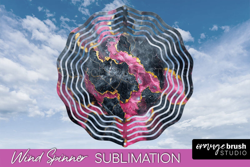 Marble Wind Spinner - Marble Texture Spinner Sublimation Sublimation OrangeBrushStudio 