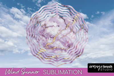 Marble Wind Spinner - Marble Texture Spinner Sublimation Sublimation OrangeBrushStudio 