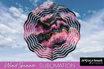 Marble Wind Spinner - Marble Texture Spinner Sublimation Sublimation OrangeBrushStudio 