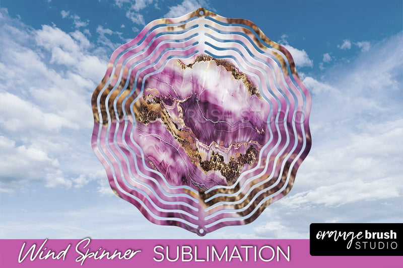 Marble Wind Spinner - Marble Texture Spinner Sublimation Sublimation OrangeBrushStudio 