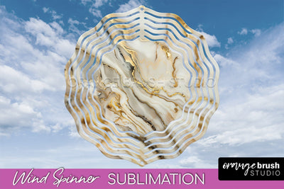 Marble Wind Spinner - Marble Texture Spinner Sublimation Sublimation OrangeBrushStudio 