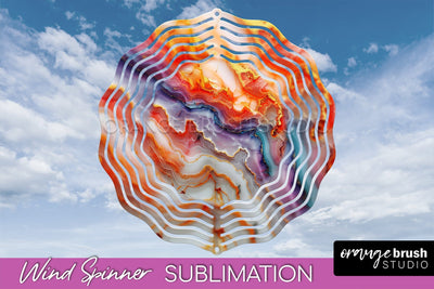 Marble Wind Spinner - Marble Texture Spinner Sublimation Sublimation OrangeBrushStudio 
