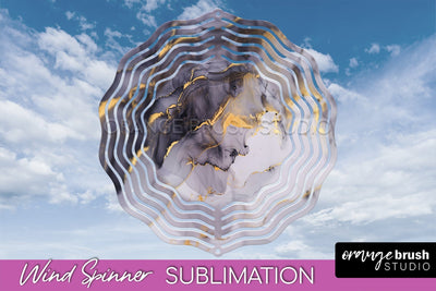 Marble Wind Spinner - Marble Texture Spinner Sublimation Sublimation OrangeBrushStudio 