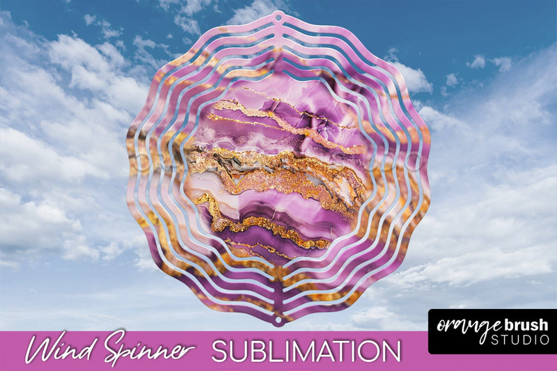 Marble Wind Spinner - Marble Texture Spinner Sublimation Sublimation OrangeBrushStudio 