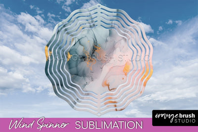 Marble Wind Spinner - Marble Texture Spinner Sublimation Sublimation OrangeBrushStudio 