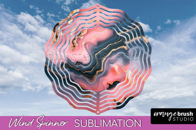 Marble Wind Spinner - Marble Texture Spinner Sublimation Sublimation OrangeBrushStudio 
