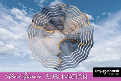 Marble Wind Spinner - Marble Texture Spinner Sublimation Sublimation OrangeBrushStudio 