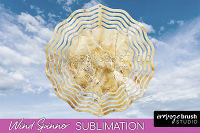 Marble Wind Spinner - Marble Texture Spinner Sublimation Sublimation OrangeBrushStudio 